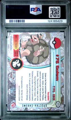 2000 TOPPS CHROME POKEMON T.V. SPECTRA #76 GOLEM PSA 8 - Image 2