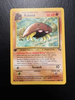 Pokemon Kabuto 1st Edition Fossil Set 1999 50/62 WOTC LP *B - Image 1