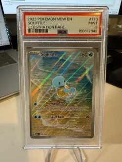 2023 POKEMON MEW EN 151 ILLUSTRATION RARE #170 SQUIRTLE PSA 9 MINT - Image 1