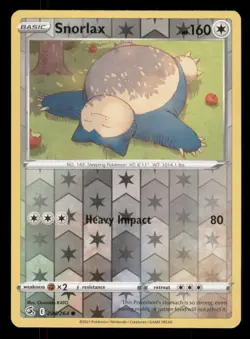 Snorlax SWSH08: Fusion Strike #206/264 Common Reverse Holo Pokemon LP - Image 1
