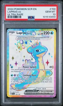 2024 Pokemon Scarlet & Violet Stellar Crown Full Art Lapras ex #158 PSA 10 - Image 1