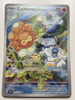 Pokemon Castform Sunny Form 195/191 Surging Sparks Illustration Rare Holo NM - Image 1