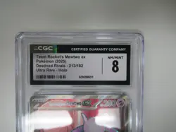 2025 Pokemon Destined Rivals DR Team Rocket's Mewtwo ex 213/182 CGC 8 - Image 2