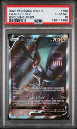 2021 POKEMON SWORD & SHIELD EVOLVING SKIES #196 FULL ART/NOIVERN V PSA 10 - Image 1
