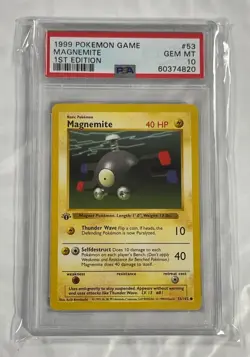 1999 POKEMON BASE SET 1ST EDITION MAGNEMITE #53 PSA 10. - Image 1
