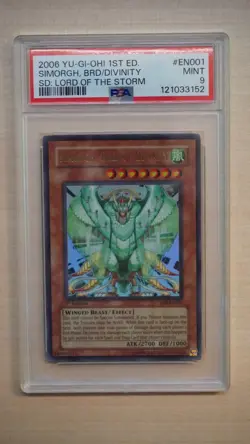 2006 Yu-Gi-Oh! Simorgh, Bird of Divinity SD8-EN001, 1st Edition, PSA 9 MINT! - Image 1