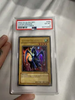 2003 Yu-Gi-Oh! Luster Dragon Magician's Force MFC Unlimited Super Rare PSA 6 - Image 1