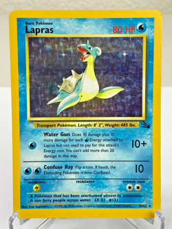 Lapras 10/62 Fossil Holo Rare WOTC Pokemon Card - Moderately Played - Image 1