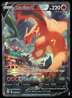 Charizard V 154 NM-M Brilliant Stars Pokemon Card - Image 1