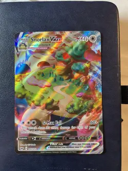 Pokemon TCG Snorlax VMAX Holo Ultra Rare Card Sword & Shield Base Set 142/202 - Image 1