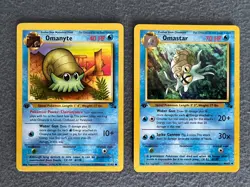 NM/MINT! Omanyte & Omastar 1st Edition Fossil Pokemon Cards - Image 1