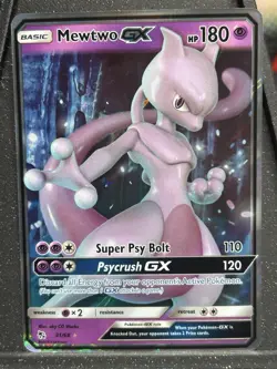 Pokemon Mewtwo GX Holo Ultra Rare TCG Card Hidden Fates 31/68 - Image 1