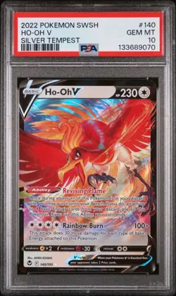 Pokemon Ho-Oh V Silver Tempest #140 Graded Card PSA 10 - Image 1