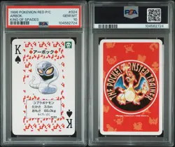 PSA 10 GEM MINT Arbok King Of Spades Red Poker Playing Card 1996 Japan Pokemon - Image 3