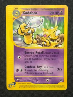 2002 Pokemon Expedition Base Set Kadabra #84 Non Holo Uncommon E-Reader Card - Image 3