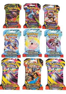 Pokemon TCG Journey Together Mega Phantasmal Sleeved Booster Pack Lot 9x Sealed - Image 1