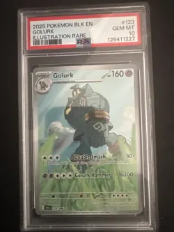 Pokemon TCG Golurk 123/086 Illustration Rare Full Art Holo Sv: Black Bolt psa 10 - Image 1