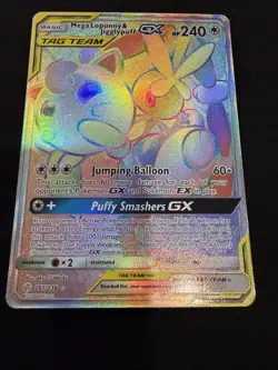Pokemon TCG Mega Lopunny Jigglypuff GX Cosmic Eclipse 261/236 Secret Rare Mint - Image 2