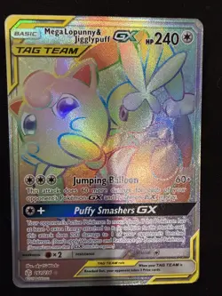 Pokemon TCG Mega Lopunny Jigglypuff GX Cosmic Eclipse 261/236 Secret Rare Mint - Image 3
