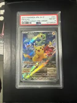 Pikachu 001/Sv-p Scarlet & Violet Promo Japanese Pokemon Card PSA 8 - Image 1