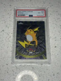 1999 Pokemon Topps Chrome Series 1 Raichu #26 PSA 8 - Image 1