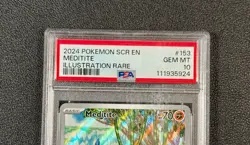 2024 POKEMON SCR EN-STELLAR CROWN ILLUSTRATION RARE #153 MEDITITE PSA 10 - Image 3