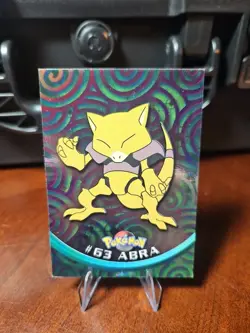 Pokemon Topps Series 1 Blue Logo Holo #63 Abra - Image 1