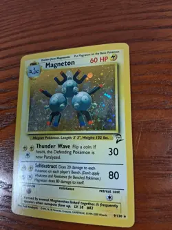Magneton 9/130 Base Set 2, Pokemon TCG, Holo Rare, MP - Image 2