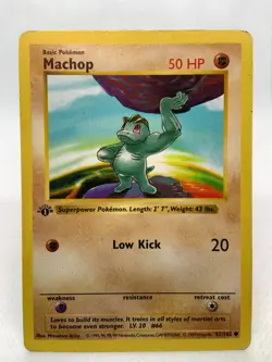 Machop 1st Edition Shadowless Base Set 1999 Pokemon 52/102 - Image 2