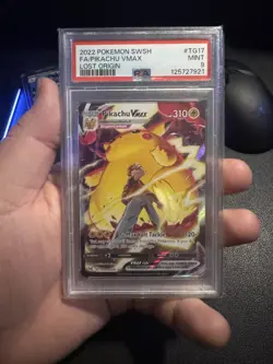 2022 Pokemon SWORD & SHIELD Lost Origin #TG17 FULL ART/PIKACHU VMAX PSA 9 TCG - Image 1