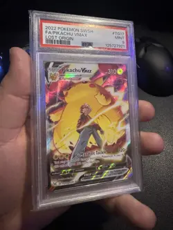2022 Pokemon SWORD & SHIELD Lost Origin #TG17 FULL ART/PIKACHU VMAX PSA 9 TCG - Image 2