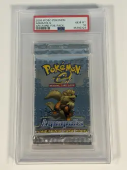 2003 Vintage Pokemon Aquapolis Arcanine PSA 10 Foil Booster Pack - LOW POP!! - Image 1
