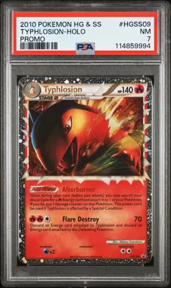 2010 POKEMON HEARTGOLD & SOULSILVER PROMO #HGSS09 TYPHLOSION-HOLO PSA 7 - Image 1