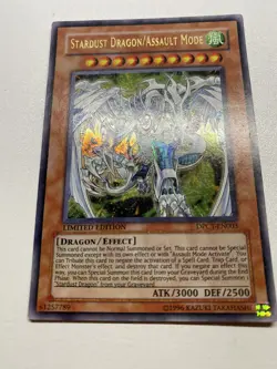 Yugioh Stardust Dragon/Assault Mode Ultra Rare Limited Edition DPCT-EN003 HP - Image 1