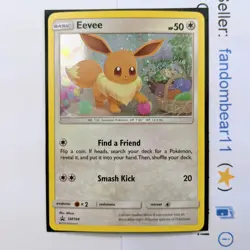 Eevee SM184 Black Star PROMO card Pokemon TCG Card COSMOS HOLO FOIL CUTE 2019 - Image 1