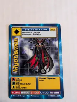 Myotismon Bo-38 1999 Digimon Series 1 Bandai Trading Card Rare - - Image 1