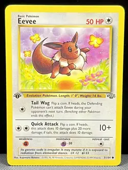 Eevee 51/64 1st Edition Jungle - NM Vintage Pokemon Card 1999 WOTC - Image 1