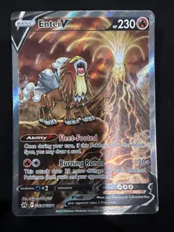Pokemon Entei v Holo Ultra Rare TCG Card Crown Zenith Galarian Gallery GG36/GG70 - Image 1