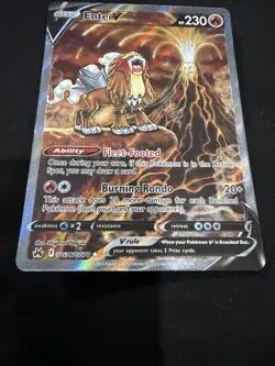 Pokemon Entei v Holo Ultra Rare TCG Card Crown Zenith Galarian Gallery GG36/GG70 - Image 2