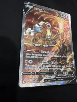 Pokemon Entei v Holo Ultra Rare TCG Card Crown Zenith Galarian Gallery GG36/GG70 - Image 4