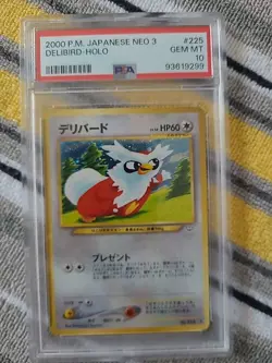 Delibird No. 225 Holo Rare Neo Revelation 2000 Japanese Pokemon Card LP - Image 1
