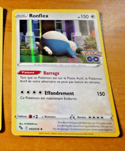 POKEMON GO FRANCAISE CARD HOLO CARTE RONFLEX 055/078 FR JCC NM 2022 - Image 1