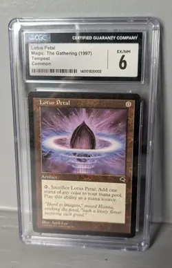 Lotus Petal common CGC 6 1997 WOTC MTG Tempest CCG TCG - Image 1
