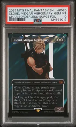 PSA 10 Magic the Gathering Cloud, Midgar Mercenary Surge Foil 520 Final Fantasy - Image 1