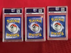 1999 Pokemon Base Charmander 46, Bulbasaur 44, Squirtle 63 All Graded PSA 9 Mint - Image 2