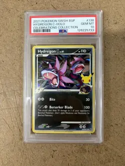 2021 POKEMON SWSH BLACK STAR PROMO CELEBRATIONS COLL HYDREIGON C-HOLO PSA 10 - Image 1
