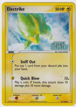 2006 Pokemon EX Crystal Guardians 52 Electrike-Reverse Foil NM-LP - Image 1