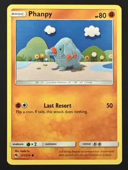 Pokemon TCG Phanpy 111/214 SM Lost Thunder Regular Common LP - Image 1