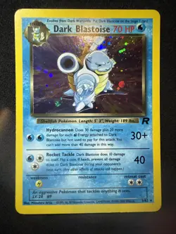Pokemon Dark Blastoise #3 Team Rocket Holo Rare WOTC Vintage LP - Image 1