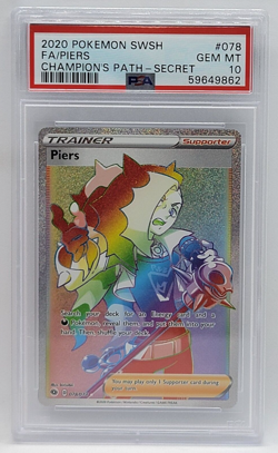 2020 Pokemon SWSH Champion's Path Full Art Secret #078 - PSA GEM MINT 10 - PIERS - Image 1